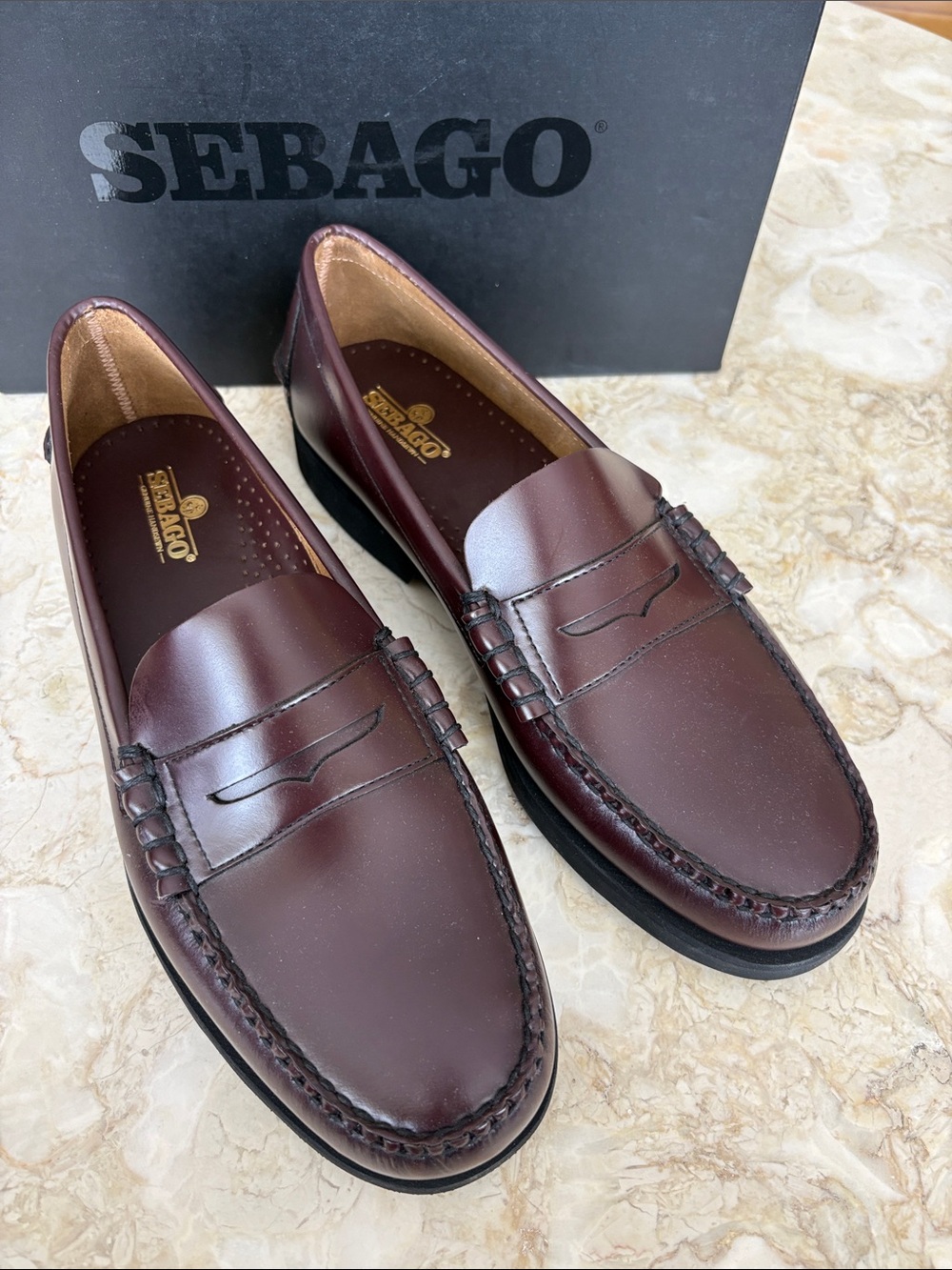 Sebago Dan Polaris Penny Loafers – Men’s 11.5– Brown Burgundy – NEW IN BOX